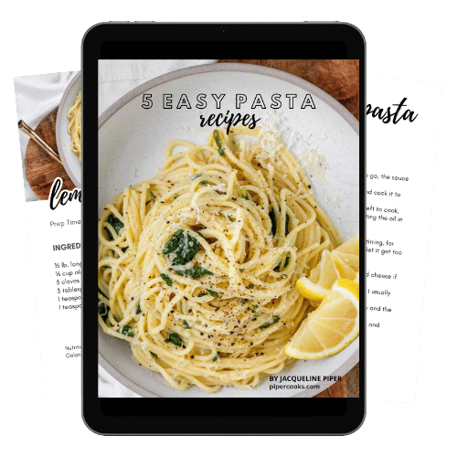 Tablet with a cookbook cover and two book pages behind it.